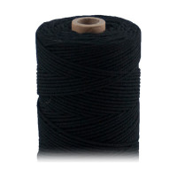 ARTEMIO - Cabled Cotton Twine Reel - 1.5 mm x 140 m - Black