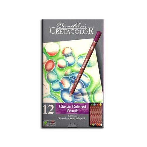 Cretacolor - Karmina - Classic Colored Pencils for Artists - 12 Colors - Tin Box
