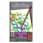Cretacolor - Karmina - Crayons de Couleur Classiques - 12 Couleurs - Étui Métal