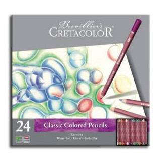 Cretacolor - Karmina - Crayons de Couleur Classiques - 24 Couleurs - Étui Métal
