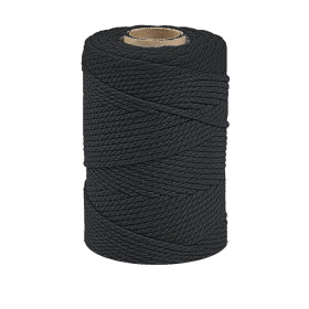 ARTEMIO - Bobine de Ficelle Coton Câblé - 2.2 mm x 70 m - Noir