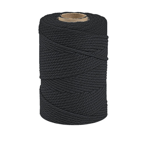 ARTEMIO - Cabled Cotton String Spool - 2.2 mm x 70 m - Black
