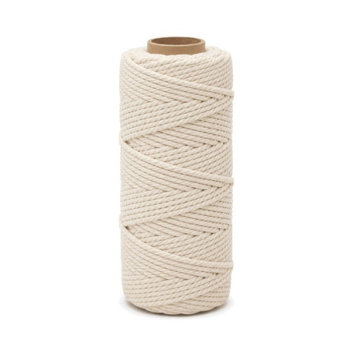 ARTEMIO - Cabled Cotton String Spool - 3 mm x 60 m - Ecru
