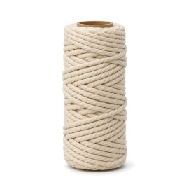 ARTEMIO - Bobine de Ficelle Coton Câblé - 4 mm x 33 m - Écru