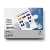 Winsor & Newton - Boîte Aquarelle Cotman Field Compact 14 Demi-Godets