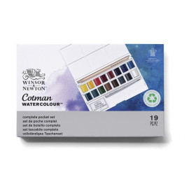 Winsor & Newton - Boîte Aquarelle Cotman Pocket Complète 16 Demi-Godets