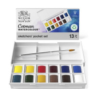 Winsor & Newton - Boîte Aquarelle Cotman Sketchers' Pocket 12 Demi-Godets