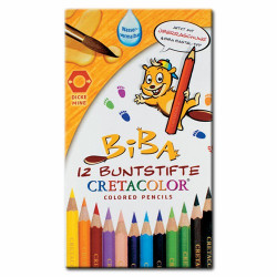 Cretacolor - BIBA - Thicklead Colored Pencils - Watercolor - 12 Colors - Tin Box