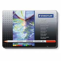 STAEDTLER - Karat Aquarell - Watercolour Pencils - Set of 12 Colours in Tin Box