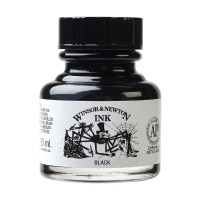 Winsor & Newton - Encre à Dessiner - 30ml - Noir Waterproof