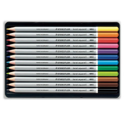 STAEDTLER - Karat Aquarell - Crayons de Couleur Aquarellables - Set de 12 Couleurs