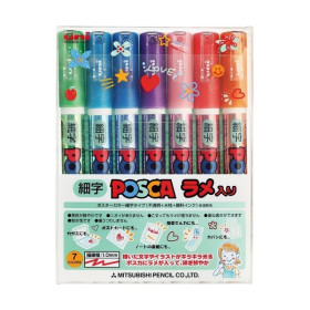 POSCA - PC-1M Markers - Set of 7 - Glitter