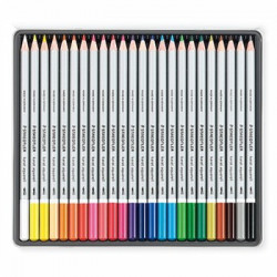 STAEDTLER - Karat Aquarell - Crayons de Couleur Aquarellables - Set de 24 Couleurs