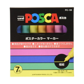 POSCA - Marqueurs PC-1M - Set de 7 - Pastels