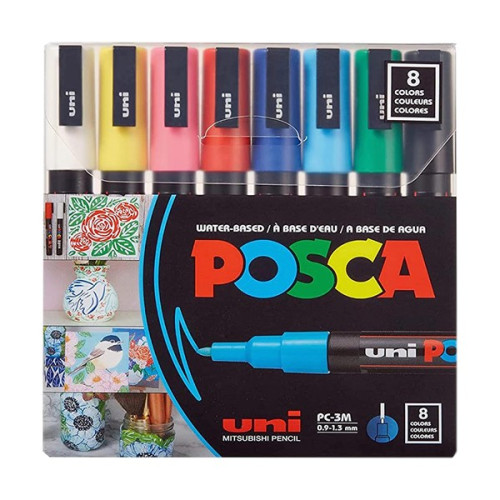 POSCA - Marqueurs PC-3M - Set de 8 - Édition Pop