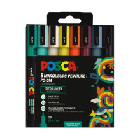 POSCA - Marqueurs PC-3M - Set de 8 - Édition Rétro