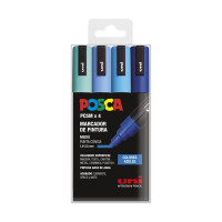 POSCA - Marqueurs PC-5M - Étui de 4 - Bleus