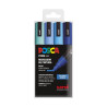 POSCA - Marqueurs PC-5M - Étui de 4 - Bleus