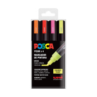 POSCA - Marqueurs PC-5M - Étui de 4 - Fluo