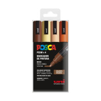 POSCA - Marqueurs PC-5M - Étui de 4 - Tons Bois