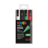 POSCA - Marqueurs PC-5M - Étui de 4 - Édition Noël