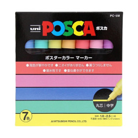 POSCA - Marqueurs PC-5M - Set de 7 - Pastels