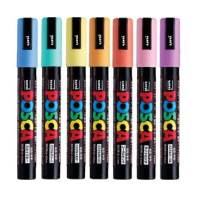 POSCA - Marqueurs PC-5M - Set de 7 - Pastels