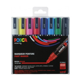 POSCA - Marqueurs PC-5M - Étui de 8 - Couleurs de Base