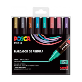 POSCA - PC-5M Markers - Case of 8 - Metallic