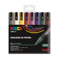 POSCA - Marqueurs PC-5M - Étui de 8 - Couleurs Foncées