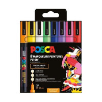 POSCA - Marqueurs PC-5M - Set de 8 - Édition Pop