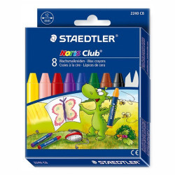 STAEDTLER - Noris Club - Wax Crayons with Natural Beeswax - Set of 8 Basic Colours