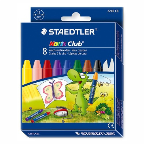 STAEDTLER - Noris Club - Craies à la Cire d'Abeille Naturelle - Étui de 8 Craies