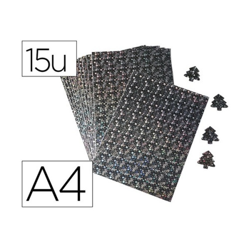 O'Color - Papier Holographique Adhésif A4 - Motif Étoiles