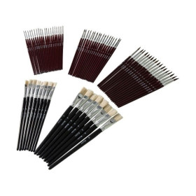 O'Color - Pinceaux et Brosses - Lot de 80 (20 Ronds + 10 Plats)