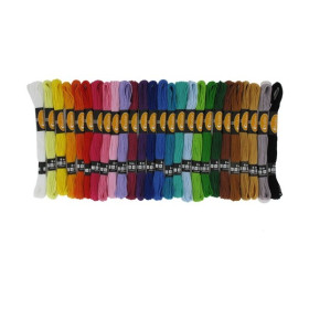 O'Color - Fils Coton à Broder - Lot de 52 Échevettes 8 m - 26 Couleurs Vives