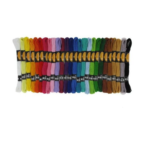 O'Color - Fils Coton à Broder - Lot de 52 Échevettes 8 m - 26 Couleurs Vives