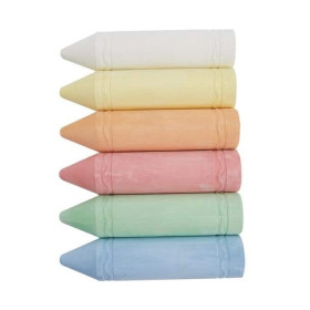 O'Color - Craies de Trottoir Rondes - Lot de 6 Couleurs