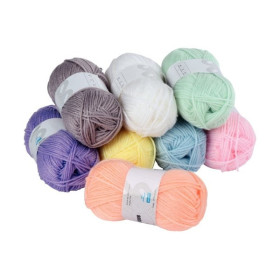 O'Color - Pelotes de Fils Acrylique 50g - Couleurs Pastels (Lot de 8)