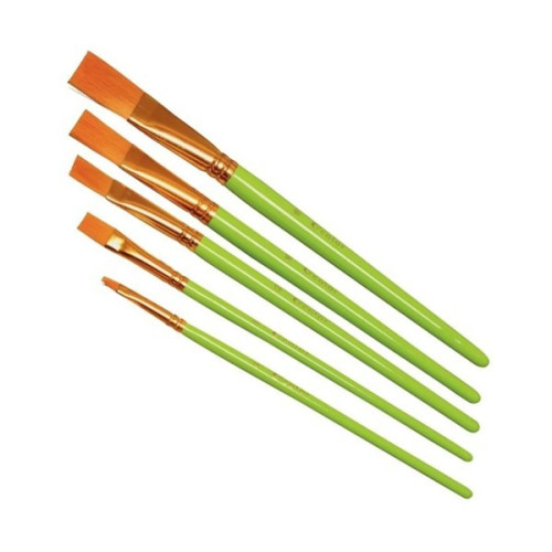 O'Color - Brosses Synthétiques Plates - N°8 (Lot de 10)