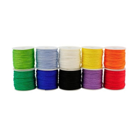 O'Color - Cordelette polyester - Lot de 10 bobines assorties Ø 1,5 mm x 20 m