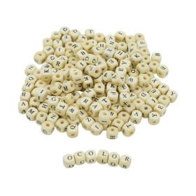 O'Color - Perles Alphabet Bois - Cube 10mm (Lot de 440)