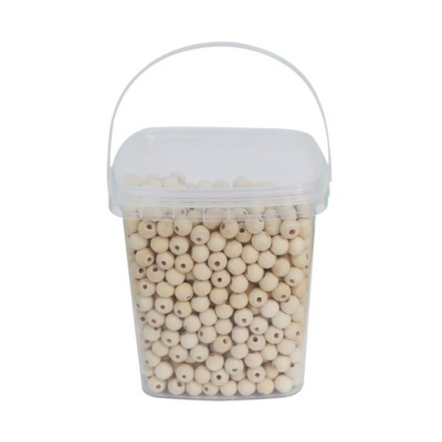 O'Color - Perles Rondes en Bois Naturel - Seau de 1100 (Ø 10 mm)