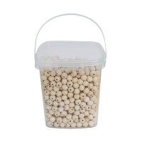 O'Color - Perles Rondes en Bois Naturel - Seau de 1100 (Ø 10 mm)