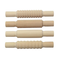 O'Color - Rouleaux à Empreintes Bois - Lot de 4 - Ø 3,5 x 21 cm