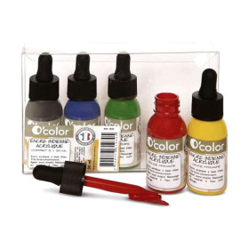 O'Color - Encre Indienne Acrylique - Coffret 5 x 30 ml