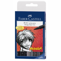 Faber-Castell - Wallet of 8 PITT® Artist Pens - Manga Basic Set