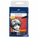 Faber-Castell - Étui de 8 Feutres Pitt Artist Pen - Manga Basic Set