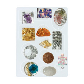 Cléopâtre - Résin'Mould - Moule Silicone - 12 Pendentifs Géométriques
